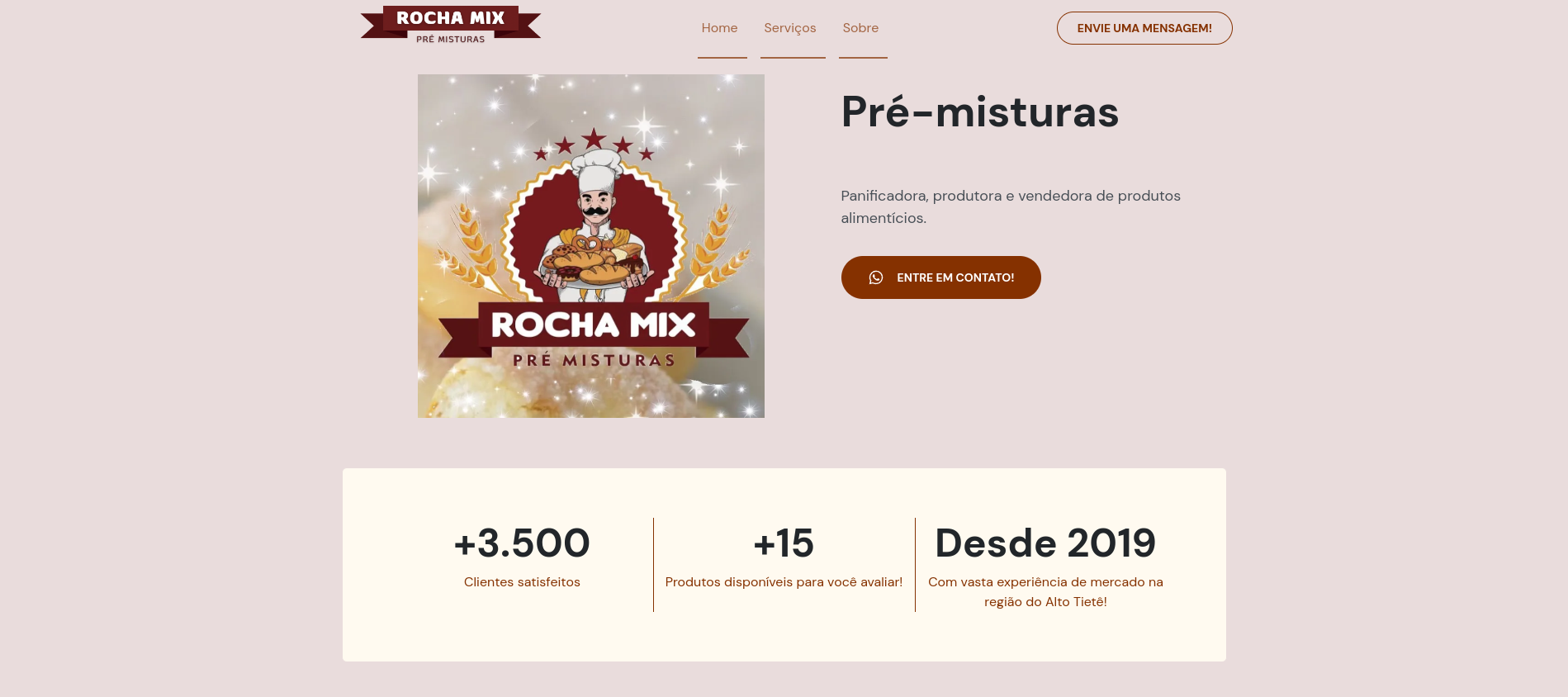 Rocha Mix Pre-misturas Project Screenshot Back